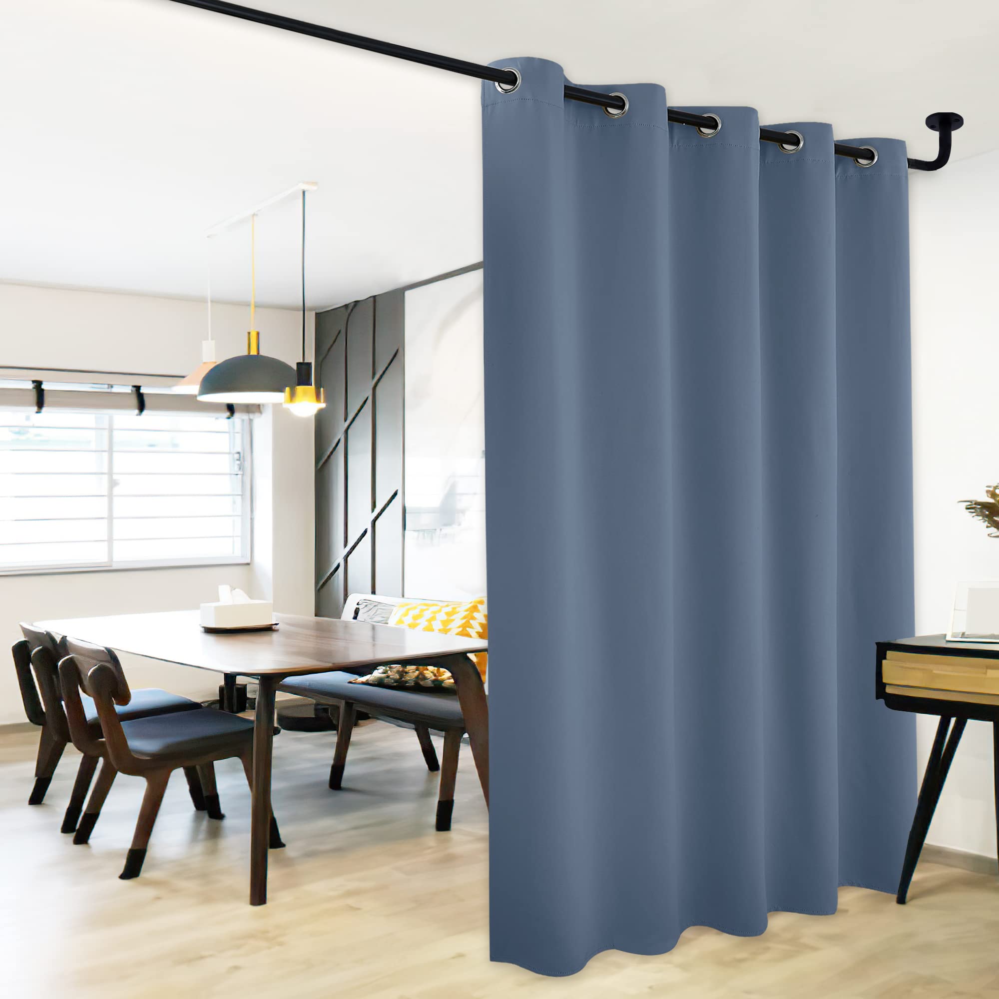 NICETOWN Stone Blue Bedroom Blackout Curtain Panel, Privacy Window Thermal Insulated Blackout Drape/Drapery for Loft, Guestroom 