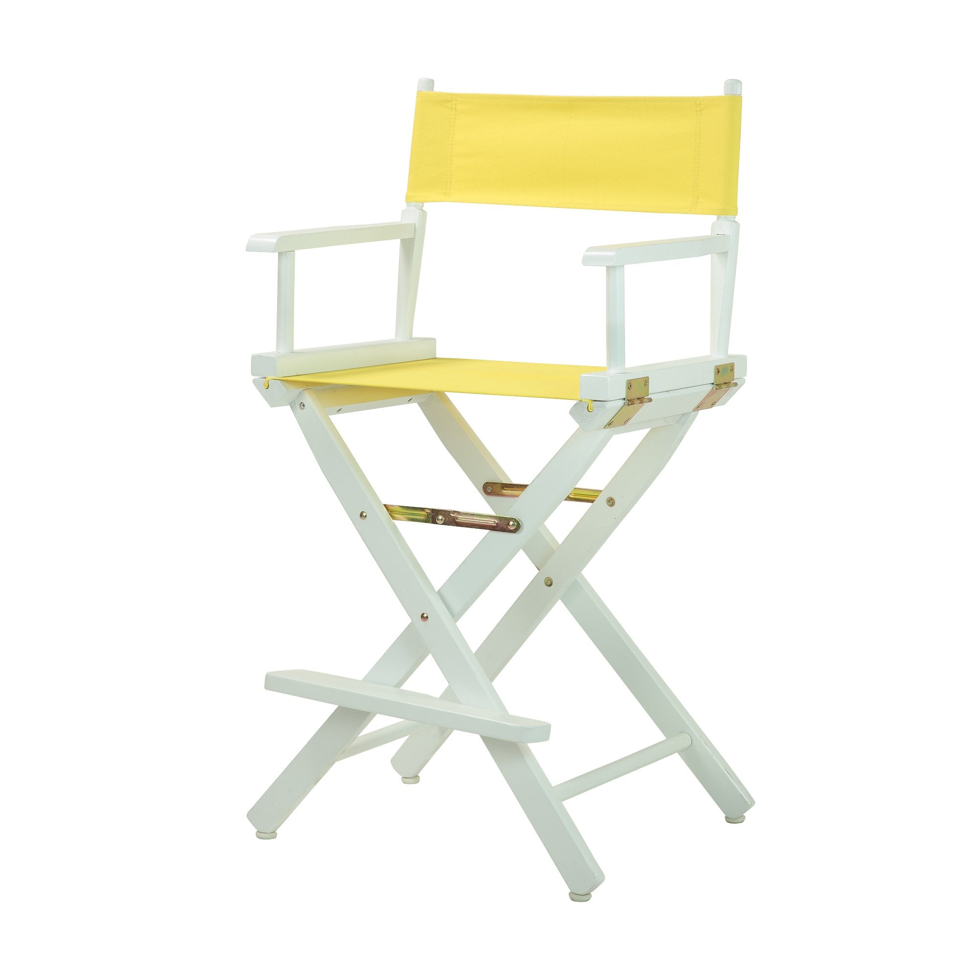Casual Home 24 Directors Chair White Frame with Yellow Canvas, Counter Height