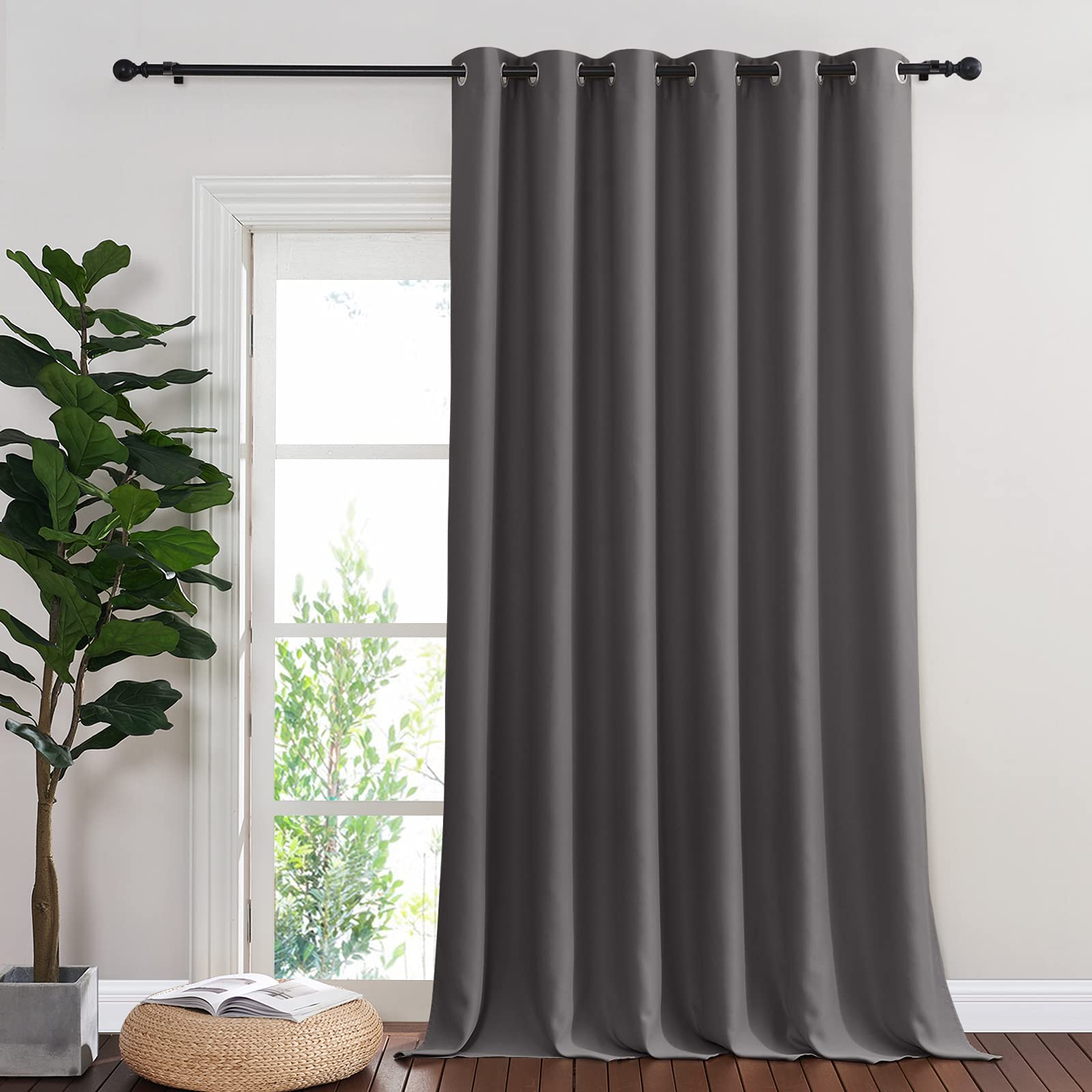 NICETOWN Blackout 102 inch Curtains for Sliding Glass Door, Grommet Thermal Insulated Room Darkening Window Treatment Sound Redu
