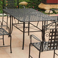 International Caravan Mandalay 63-inch by 39-inch Iron Rectangular Dining Table Antique Black