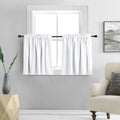 DONREN Pure White Small Window Curtain Panels for Kitchen - Room Darkening Curtain Tiers for Nursery with Rod Pocket (30 x 30 In