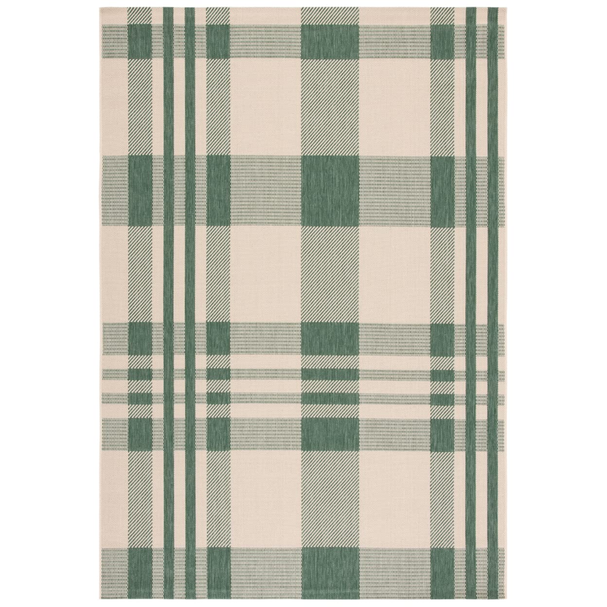 Safavieh Courtyard Collection Accent Rug - 4 x 57, Green & Beige, Non-Shedding & Easy Care, Indoor/Outdoor & Washable-Ideal fo