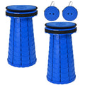 FXKS 2 Pack Upgraded Collapsible Stools Folding Stool with Cushion,Retractable Folding Stool Max Load Capacity 400lbs, Portable 