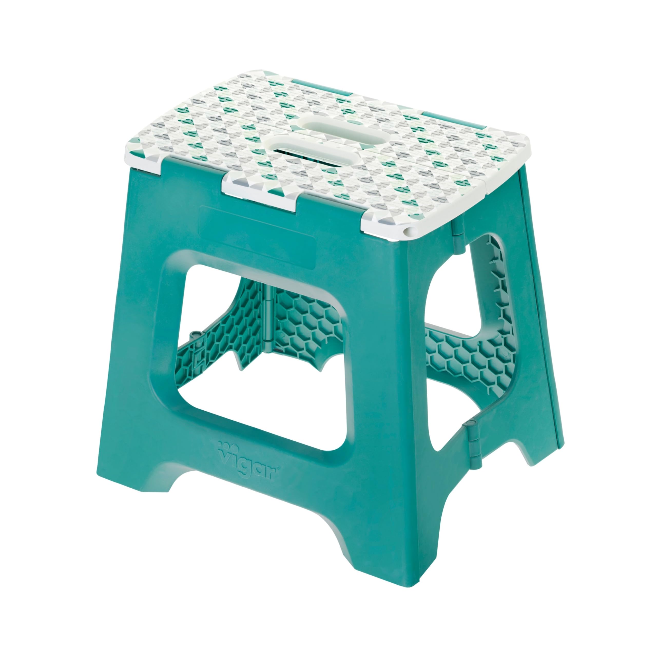Vigar Compact Step Stool Foldable, 12-1/2-inch Step Stools for Adults up to 330 Pound, Lightweight Stool, Non-Slip Folding Step 