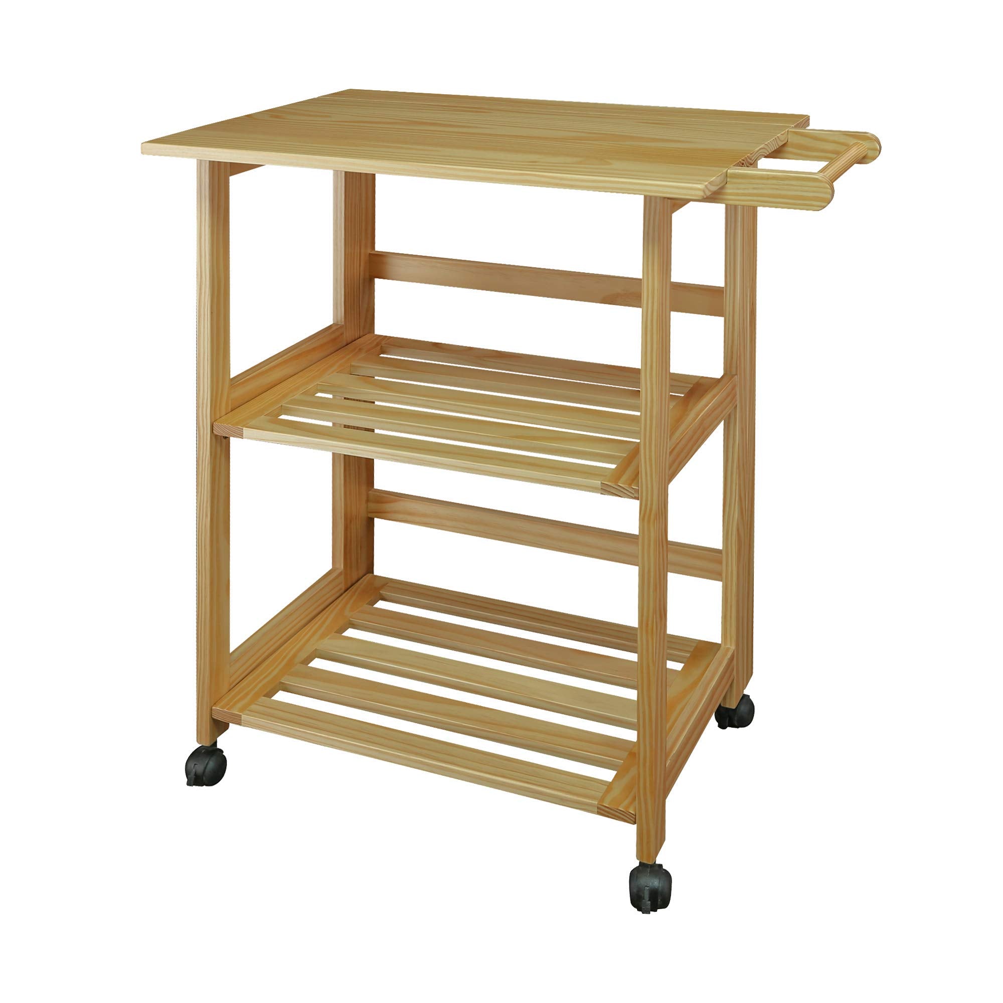 Casual Home Trek Folding Natural Kitchen Cart, 27W (372-30)