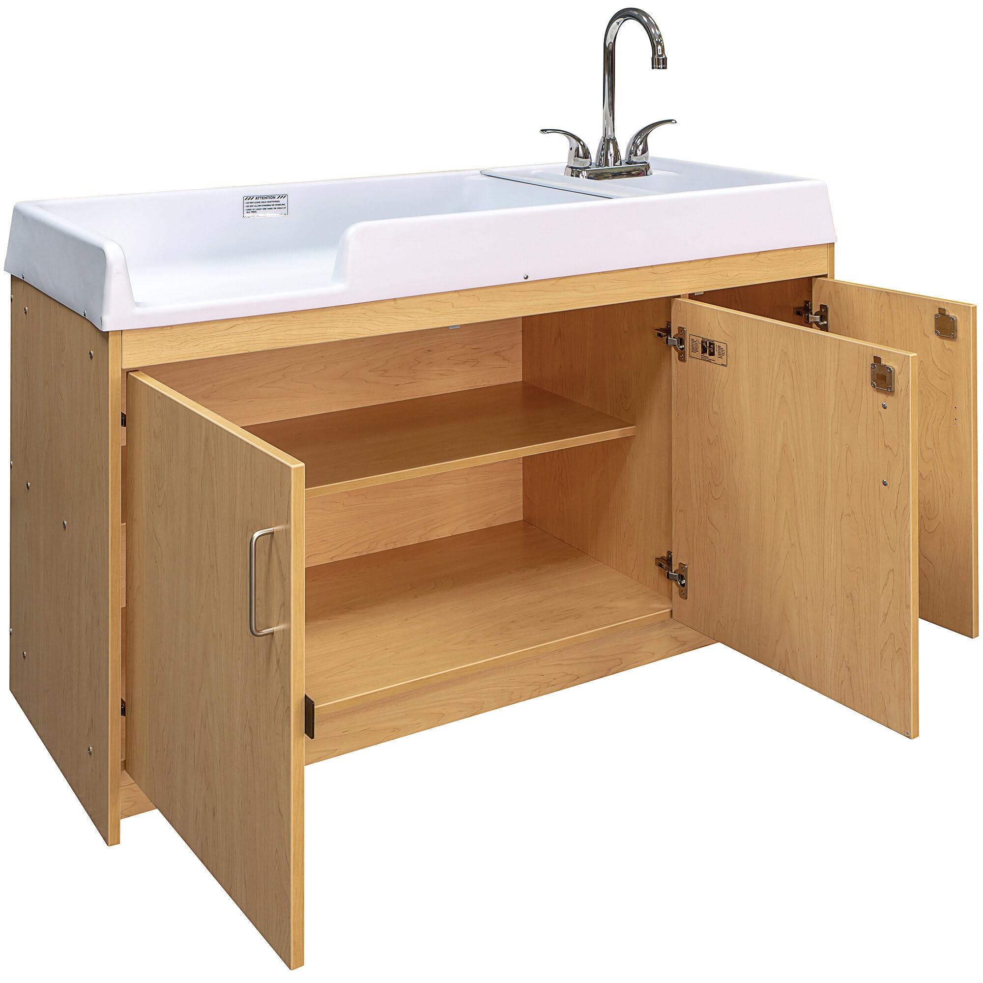 Tot Mate Infant Changing Table with Sink, Assembled (Maple/Maple), 59.5 W x 23.5 D x 37.5 H