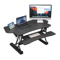 Mount-It! Height Adjustable Standing Desk Converter, Extra Large 48    Wide Tabletop for Dual Monitors, Stand Up Desk Riser to 1