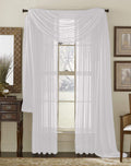 Interior Trends 3 Piece Fully Stitched Sheer Curtain Panel Window Drapes and Scarf Set of 2 Panels and 1 Matching Scarf (63 Long