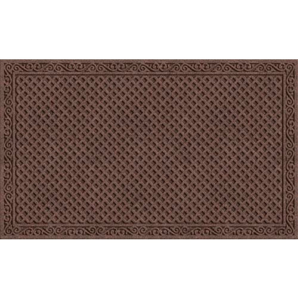 Apache Mills Textures Iron Lattice 18 x 30 Non Slip Weather and Stain Resistant Entrance Door Mat, Walnut