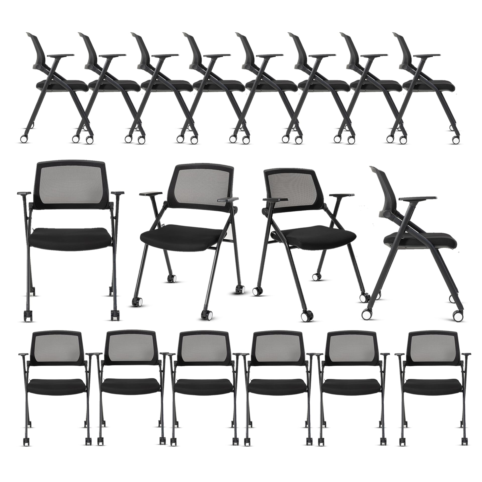 VACYOVKE 20 Pack Folding Chairs Capacity Portable Nesting Commercial Seat for School Events Office Picnic Kitchen Conference Wai