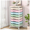 SYKIARIOL Rolling Storage Cart with Drawers,Utility Cart With 8 Drawers and Wooden Tabletop,Rolling Drawer Cart,Storage Drawer C