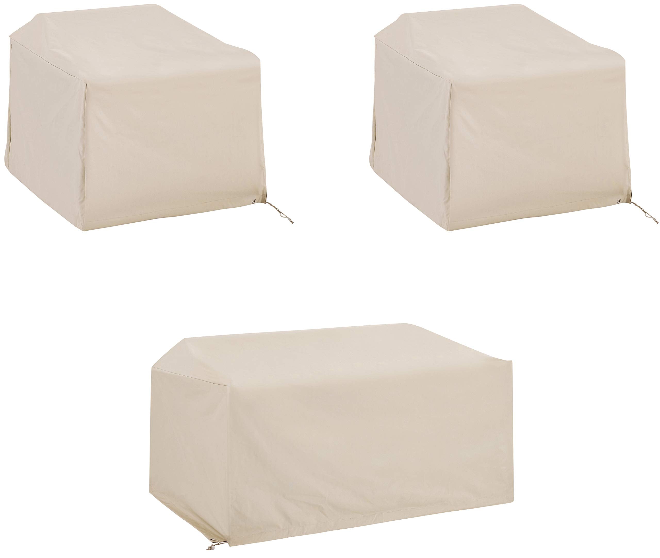Crosley Furniture Patio Furniture Covers, Waterproof 3-Piece Cover Set for Outdoor Chairs and Loveseat, Tan