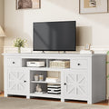 YITAHOME TV Stand for 75/80 Inch TV, Entertainment Center, TV Cabinet with Drawers and Power Outlet, White TV Console for Living