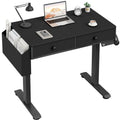 KLUVIS Electric Standing Desk with Drawers - 32 Inch Small Black Height Adjustable Sit Stand Desk with Storage for Home Office B