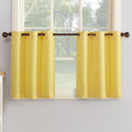 No. 918 Montego Casual Textured Semi-Sheer Grommet Kitchen Curtain Tier Pair, 56 x 24, Yellow