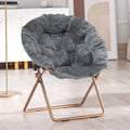 SFIHOME Foldable Oversized Moon Chair, Large Soft Lazy Cozy Comfortable Faux Fur Round Saucer Moon Chair for Teens and Adults, G