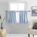 DONREN 36 Inch Length Curtain Tiers for Loft - Baby Blue Room Darkening Short Length Valance Curtains for Kids Bedroom(30 Inches