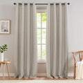 jinchan Linen Textured Curtains Blackout 90 Inches Long 2 Panels for Living Room Darkening Thermal Insulated for Bedroom Window 