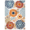 SAFAVIEH Cabana Collection Area Rug - 8 x 10, Creme & Red, Floral Design, Non-Shedding & Easy Care, Indoor/Outdoor & Washable-