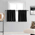 DONREN 30 Inch Length Curtains Vlances- 2 Panels Blackout Thermal Insulating Small Curtain Tiers for Bathroom with Rod Pocket (B