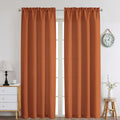 Chyhomenyc Orange Curtains 90 Inch Length 2 Panels Set, Faux Linen Textured Semi Sheer Light Filtering Soft Airy Privacy Farmhou