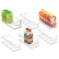 mDesign Plastic Stackable Small Organizing Bin Kitchen Pantry Cabinet, Refrigerator, Freezer Food Organization Storage Bins with