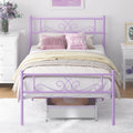 Weehom Twin Size Bed Frame with Headboard and Footboard Steel Slats Support Twin Metal Bed No Box Spring Needed Easy to Assembly