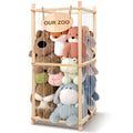 Rhyzoray Stuffed Animal Storage Organizer - Thick Wooden Toy Zoo for Playroom & Bedroom (Medium)