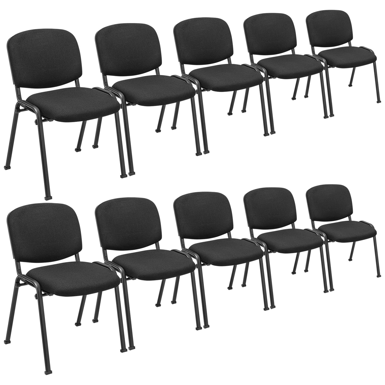 Giantex 10-Pack Conference Chair Set with Metal Frame, Padded Cushion, Stacking Waiting Room Chair for Reception, Lobby, Guest R