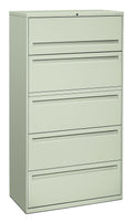 HON Brigade 700 Series Lateral File, 4 Legal/Letter-Size File Drawers, 1 File Shelf, 1 Post Shelf, Light Gray, 36 X 18 X 64.25