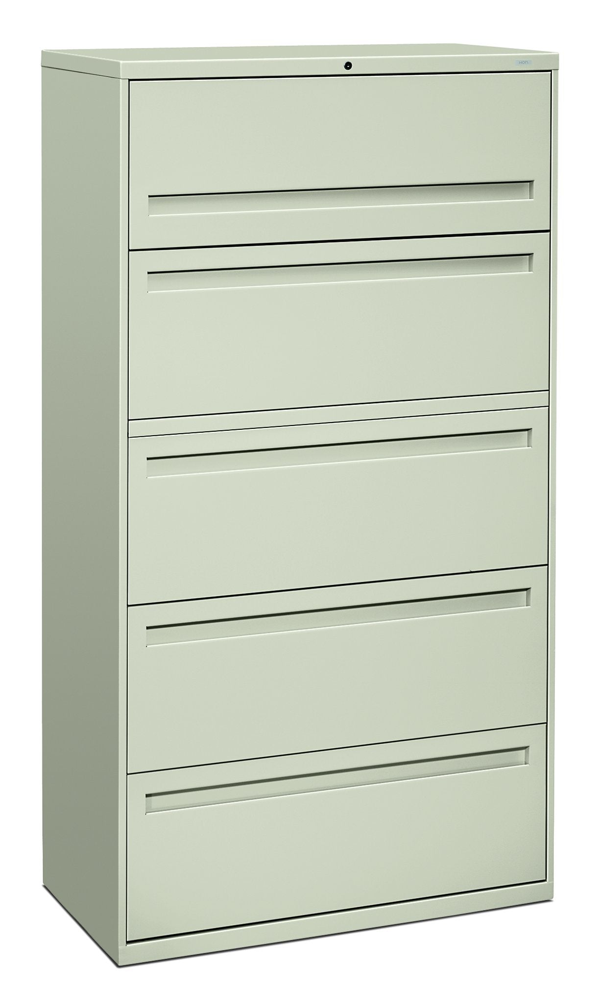 HON Brigade 700 Series Lateral File, 4 Legal/Letter-Size File Drawers, 1 File Shelf, 1 Post Shelf, Light Gray, 36 X 18 X 64.25