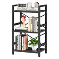 3 Tier Bookshelf 47.24  Width, Wood and Metal Etagere Bookcase, Vintage Farmhouse Modern Wooden Large Book Shelf for Home Living