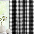 Jubilantex Black White Buffalo Check Semi Sheer Curtain Panels Gingham Plaid Textured Curtains Drapery,Farmhouse Grommet Window 