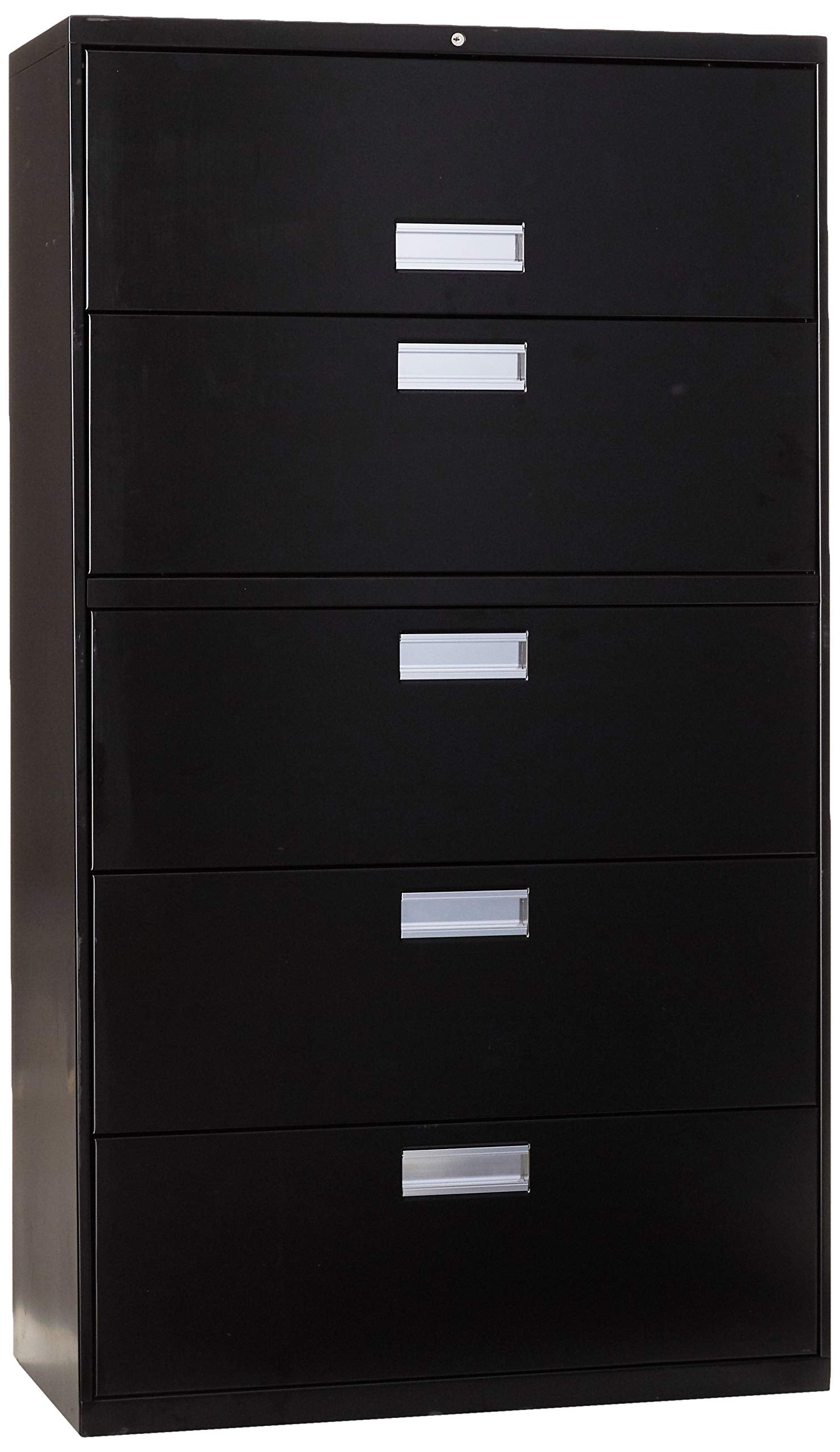 HON Brigade 600 Series Lateral File Cabinet 36 W, 5 Drawers, Black (H685)