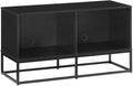 Crosley Furniture Enzo Medium Vinyl Record Storage TV Stand and Entertainment Center, Media Console, Black