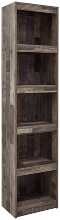 Signature Design by Ashley Derekson Rustic Pine Grain Finished Pier with 3 Adjustable Shelves, Multi Dark Gray