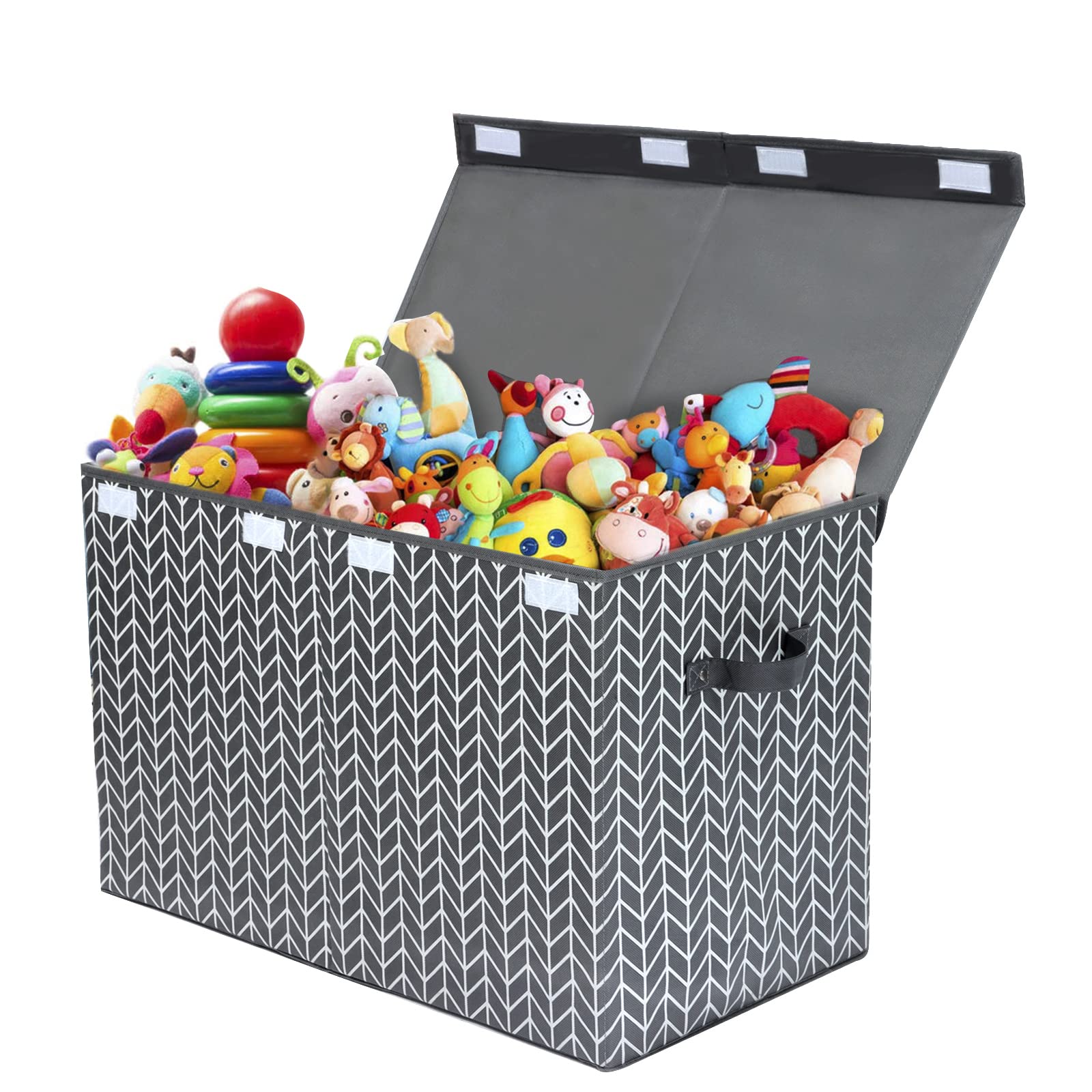 Mayniu Large Toy Box Chest Storage Bins with Lid, Toys Organizers Storage Boxes Basket with Sturdy Handles for Boys, Girls, Livi
