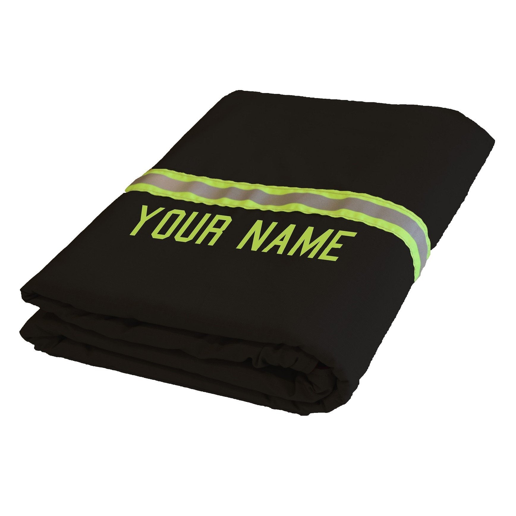 Fully Involved Stitching Firefighter Personalized Black Station Blanket 60 x 80