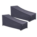 F&J Outdoors Waterproof UV Resistant Heavy Duty Patio Chaise Lounge Chair Cover, 2Pack, 79Lx30Wx30H, Grey
