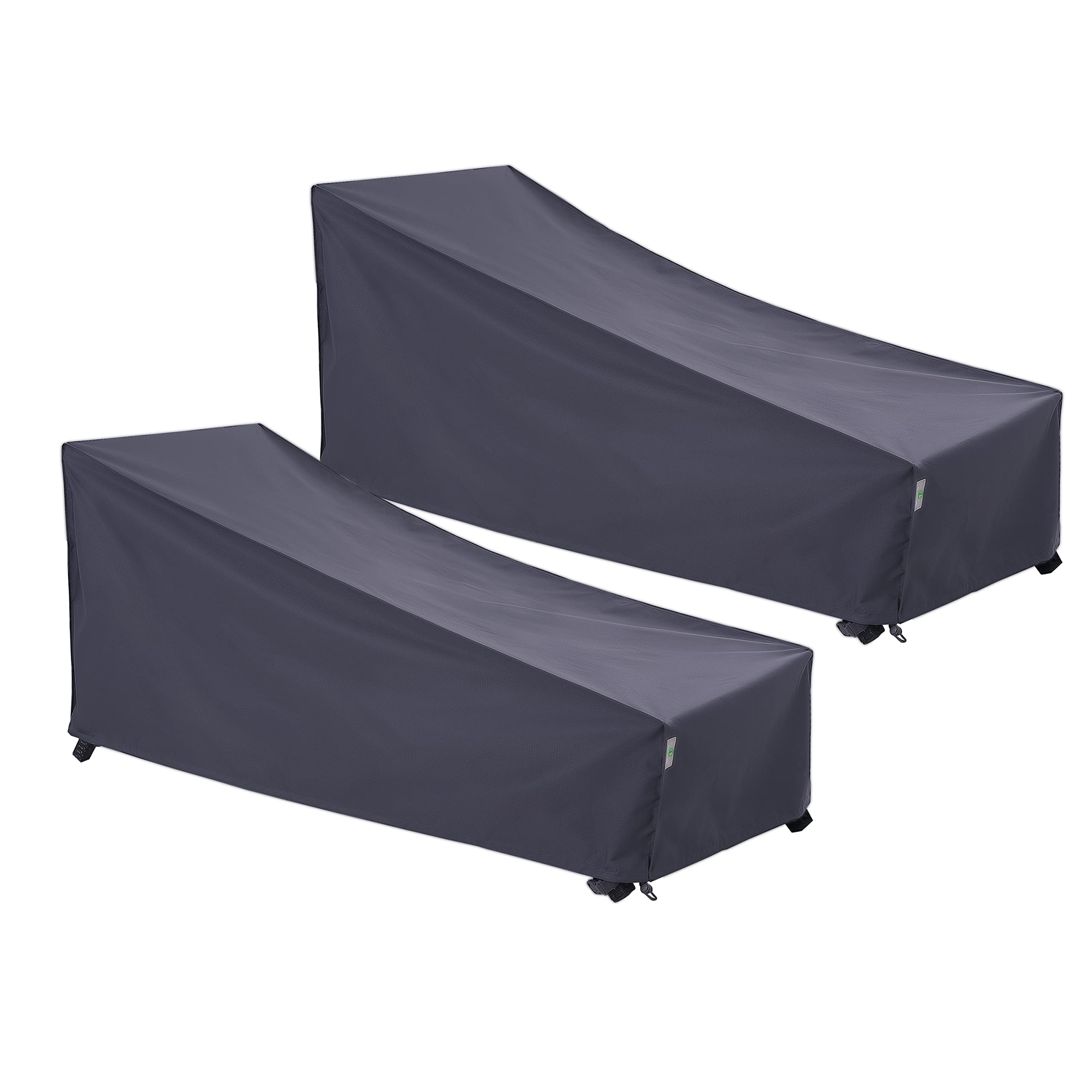 F&J Outdoors Waterproof UV Resistant Heavy Duty Patio Chaise Lounge Chair Cover, 2Pack, 79Lx30Wx30H, Grey