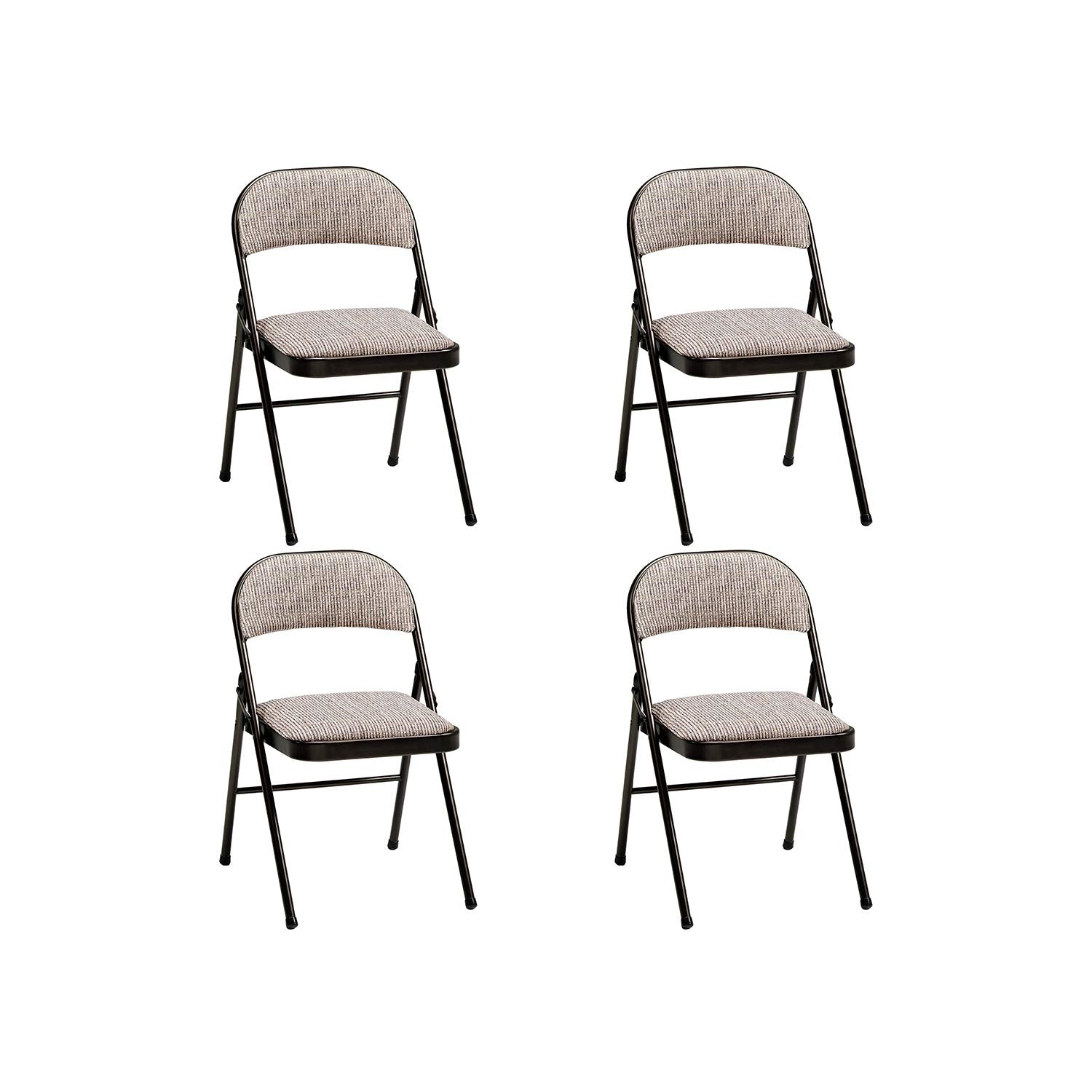 MECO 4 Pack Padded Folding Chairs, Cushioned Motif Fabric Foldable Chair, Cinnabar