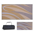Stylish Camping Reversible Graphic Patio Mat - 8 x 16, Brown/Gold