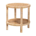 Baxton Studio Bella Natural Rattan End Table, 2-Tier