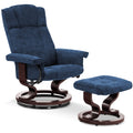 MCombo Manual Swivel Recliner with Ottoman, Chair Ottoman Set for RV Small Spaces, Living Room, Bedroom, Office 9019 (Textile, B