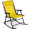 Best Choice Products Outdoor Folding Rocking Chair, Zero Gravity Lounge Chair, Patio Rocker w/Headrest Pillow - Sunflower Yellow