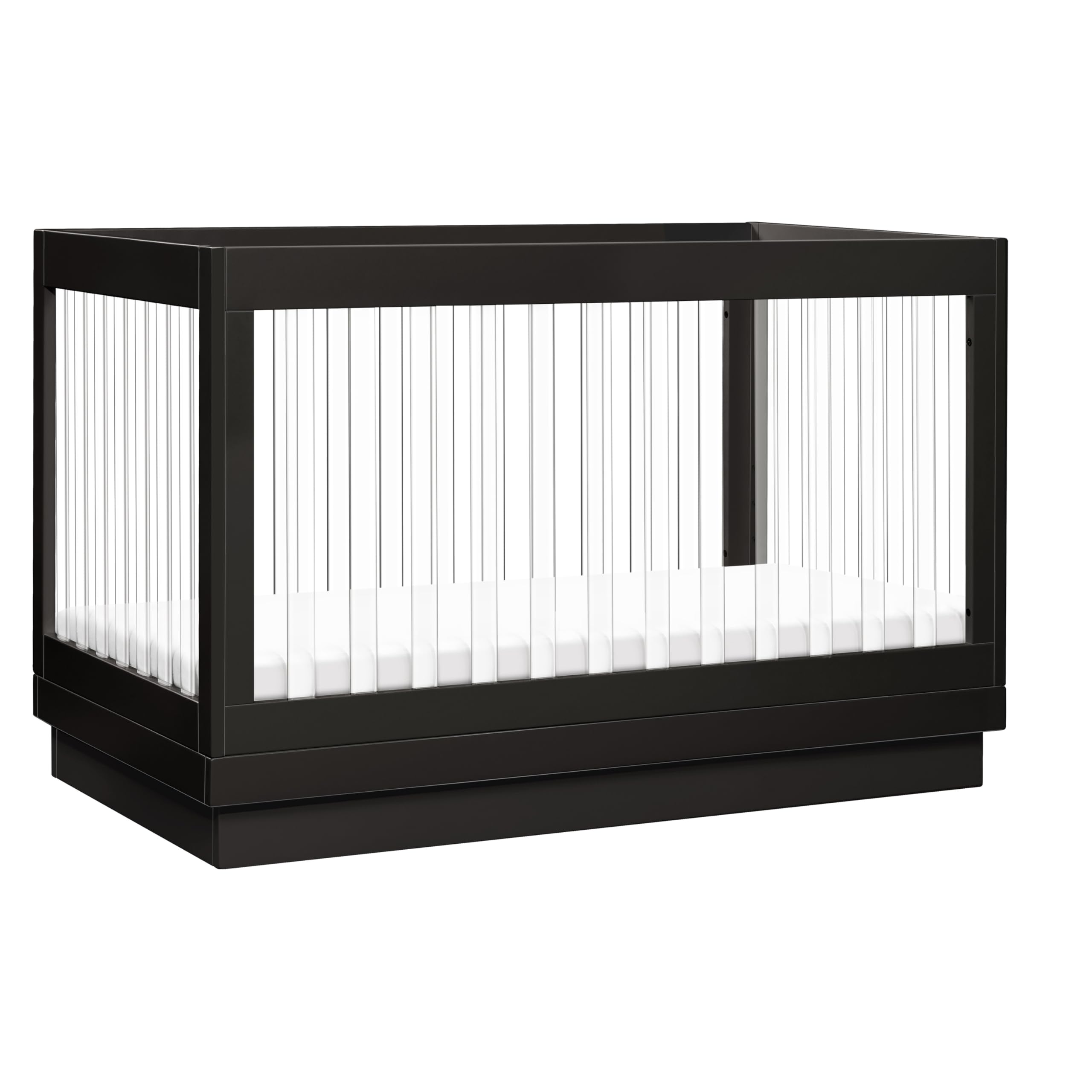 Babyletto Harlow Acrylic 3-in-1 Convertible Crib with Toddler Bed Conversion Kit in Washed Natural with Acrylic Slats, Greenguar