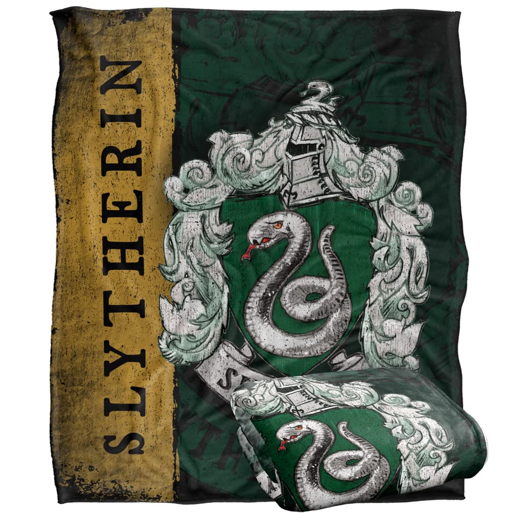 Harry Potter Blanket, 50x60 Harry Potter House Crest Slytherin Silky Touch Super Soft Throw Blanket