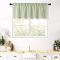 MitoVilla Boho Farmhouse Kitchen Valances for Windows, Sage Green French Country Valance Curtains for Living Room/Bedroom, Moder