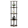 Furinno Turn-N-Tube 5 Tier Corner Display Rack Multipurpose Shelving Unit, 1-Pack, Columbia Walnut/Black