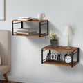 NANAGIFTREE Floating Nightstand Wall Shelf, Wood Bedside Shelf Wall Mounted Nightstand Set of 2, Floating Bedside Table for Bedr